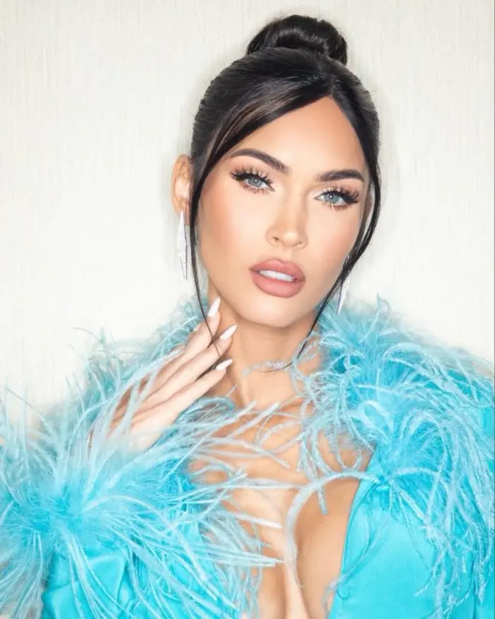 megan fox with blue eyes