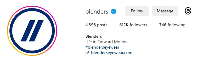 Popularité Blenders sur Instagram