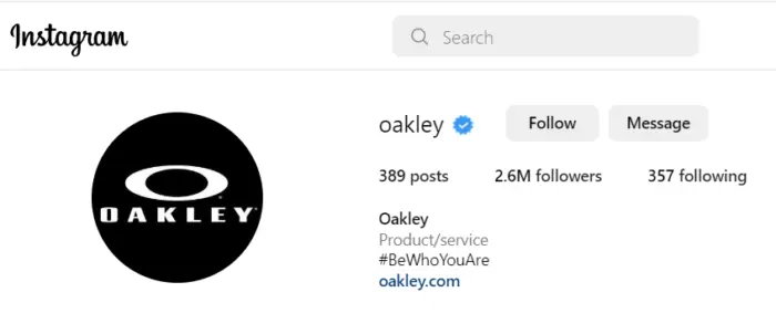 popularité Instagram Oakley